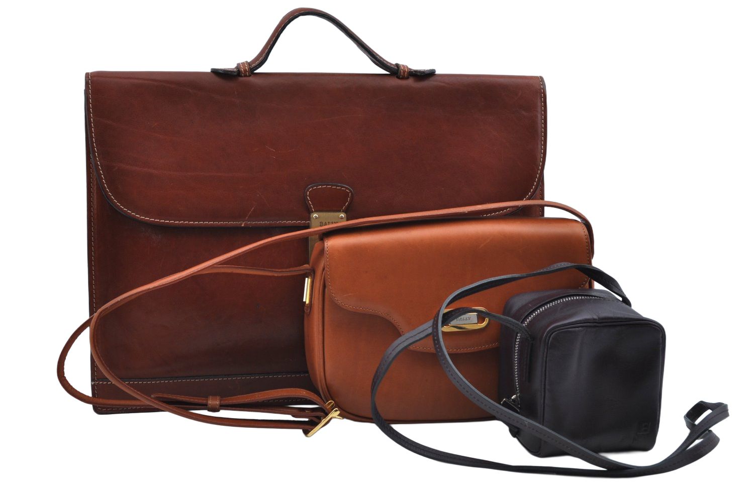 BALLY バリー ビジネスバッグ ショルダーバッグ レザー ブラウン 保存袋 BALLY バリー ビジネスバッグ ショルダーバッグ レザー ブラウン
