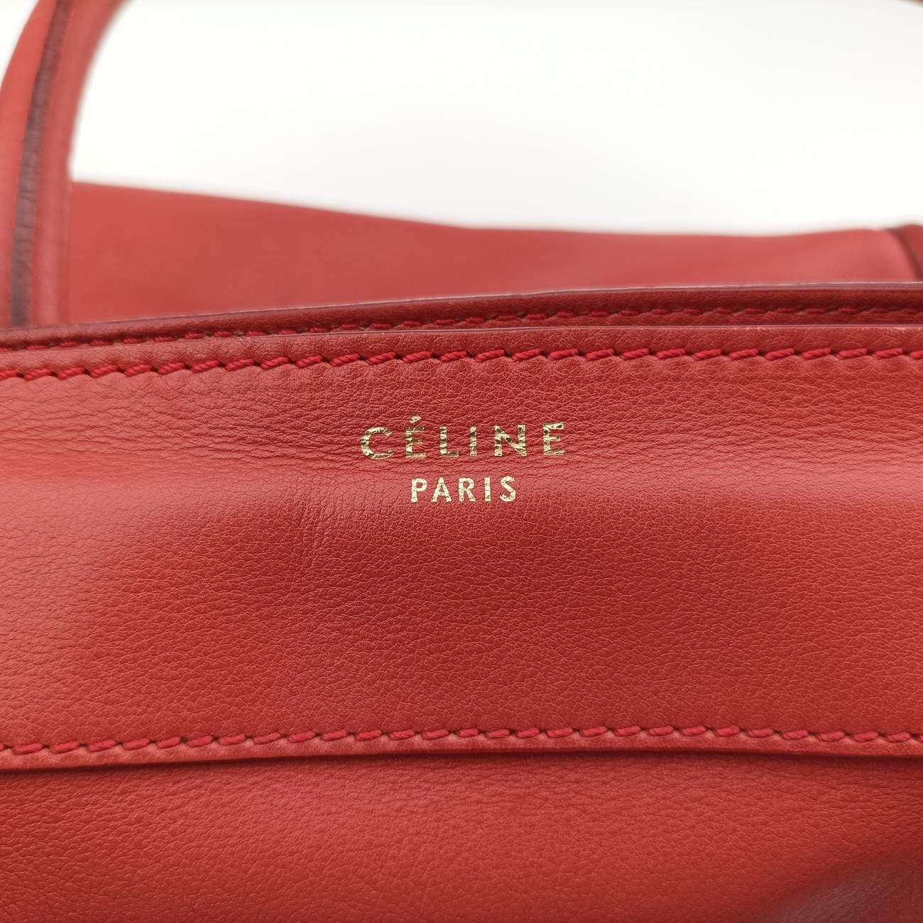 CELINE セリーヌ ラゲージ セリーヌCelineラゲージミニショッパーレッドレザーS-UP-1110