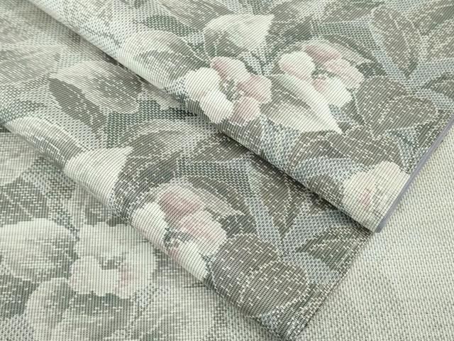 平和屋着物 上 本場大島紬 白大島 7マルキ 草花文 ♥ DZAB0103kh5