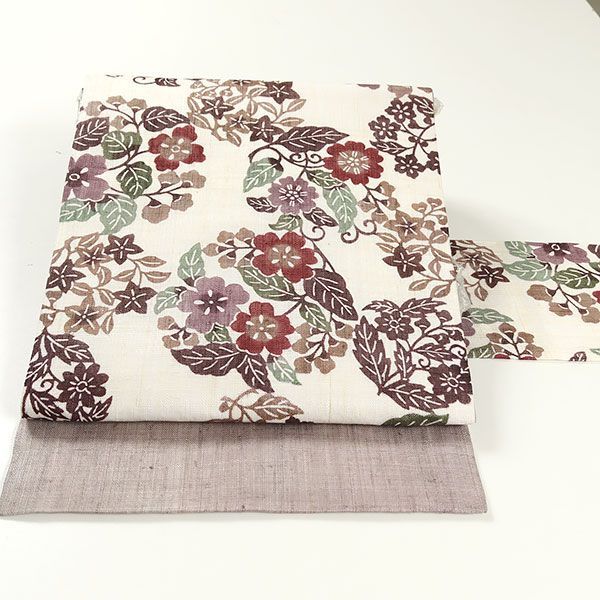 ona4424 未使用 お仕立て上がり 夏帯 栗山吉三郎 本大麻 和染