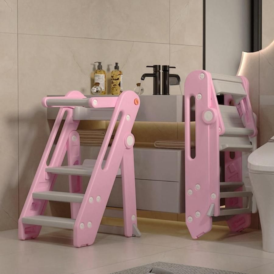 踏み台 子供 折りたたみ 2段 3段 可変式 フェンス付き ハンドル付き トイレトレーニング 幼児用踏み台 ステップ台 登り台 洗面所 手洗い キ
