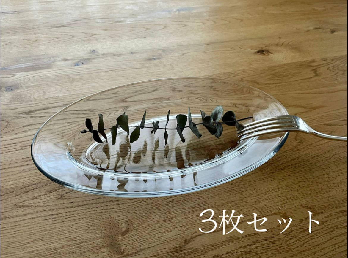 DURALEX ガラスオーバルプレート 26cm 3枚セット