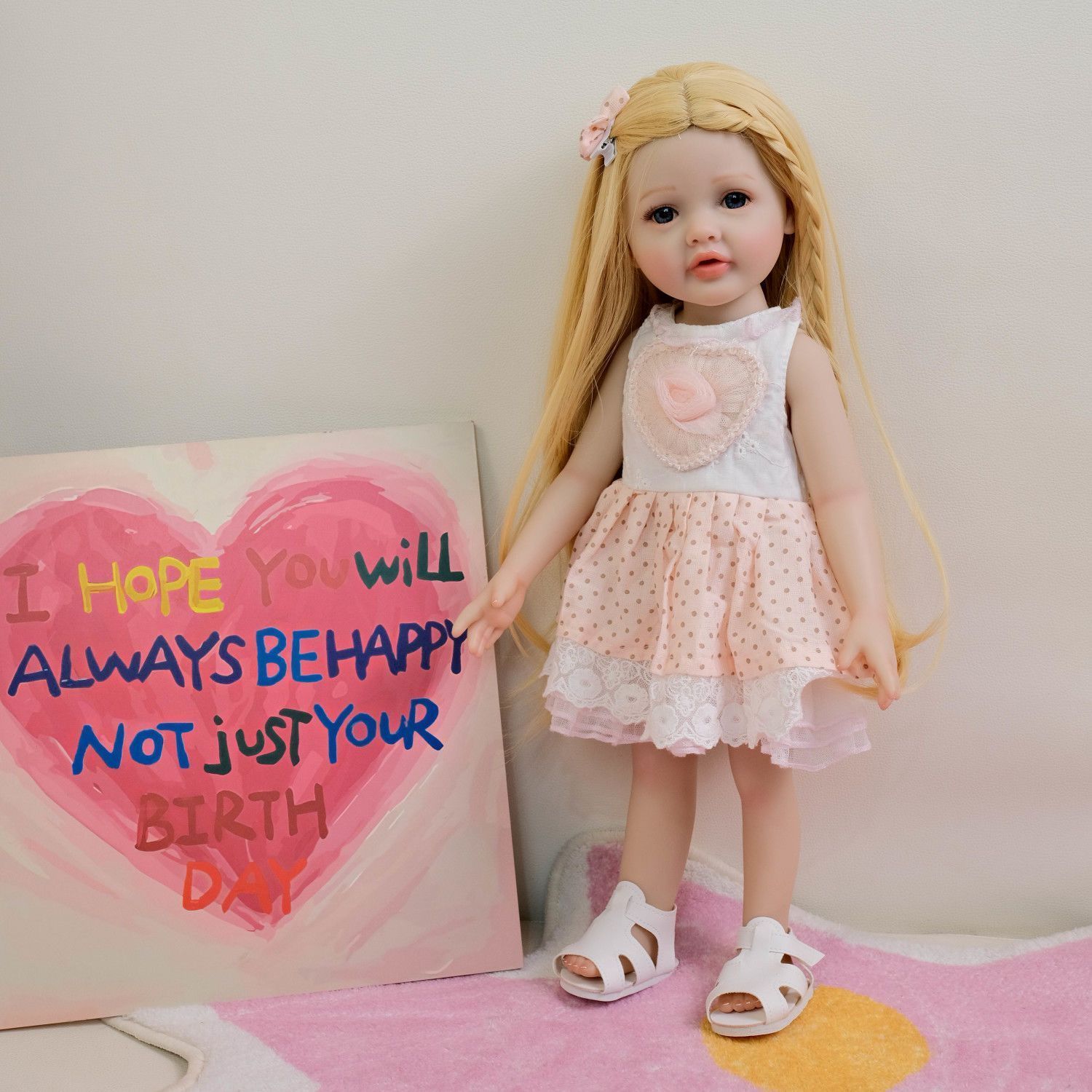 赤ちゃん 人形 Reborn Doll 45cm 赤ちゃんリボーンドールデビュー フルシリコンドール ビニールリアル シリコンリボーンベビードールベビードール 赤ちゃん人形女の子プリンセス服手作りのクリスマスの誕生日プレゼント 贈り物