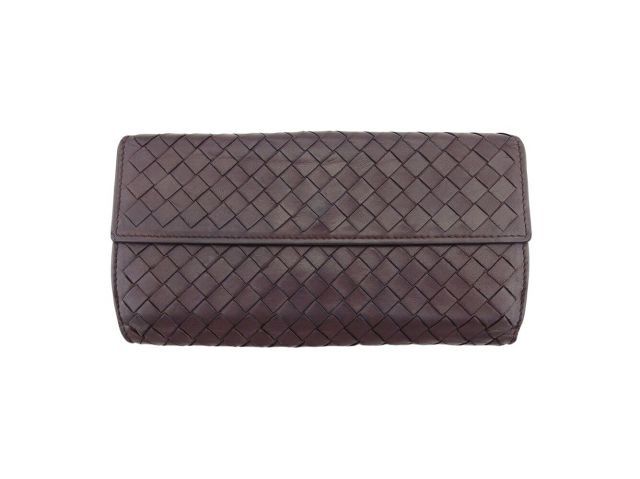 Bottega Veneta ボッテガヴェネタ レザー 編み込 長財布 ブラウン Bottega Veneta ボッテガヴェネタ レザー 編み込 長財布