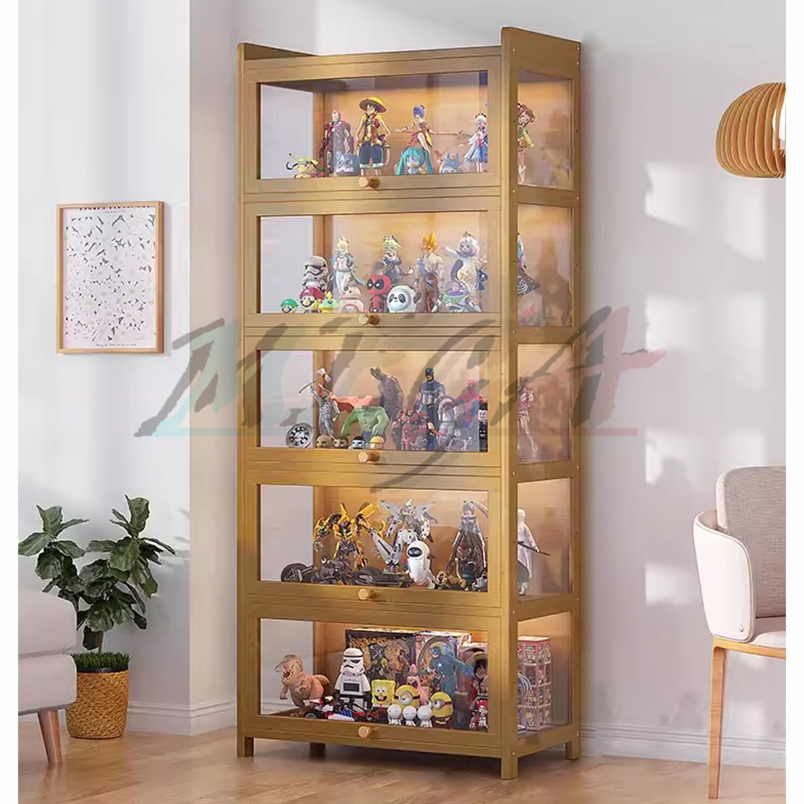 アクリル ディスプレイケース 3段 据置 壁掛け ウォールラック レトロ