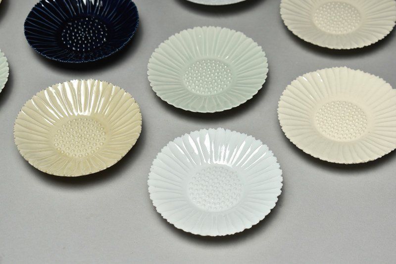 蔵A5277 色替 菊形小皿 銘々皿 三寸皿 十客