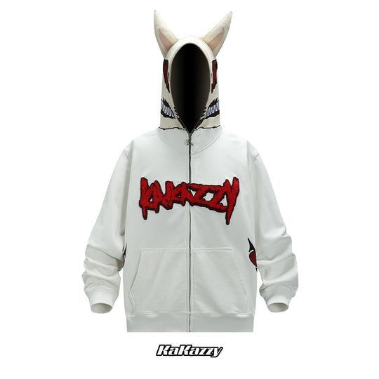 KaKazzy】チェンソーマン アキ 狐の悪魔 フルジップ パーカー 男女着用  