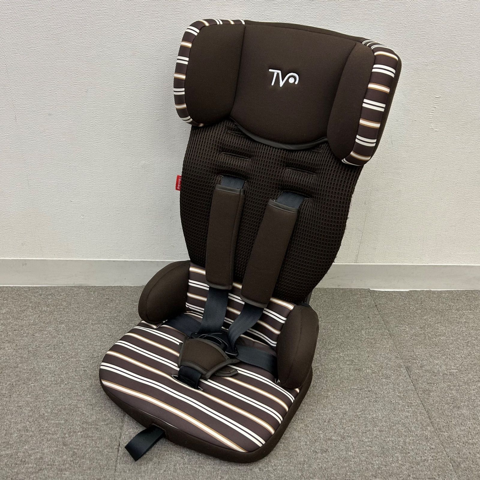 日本育児 トラベルベスト ECプラス ブラウン ボーダー ジュニアシート 美品】日本育児 トラベルベストECプラス ジュニアシート ブラウン