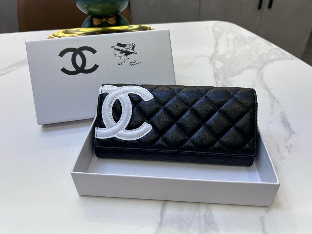 【セレブな高級感♪】CHANEL フラップウォレット 本日特価] シャネル レディース ウォレット 2つ折り ブラック