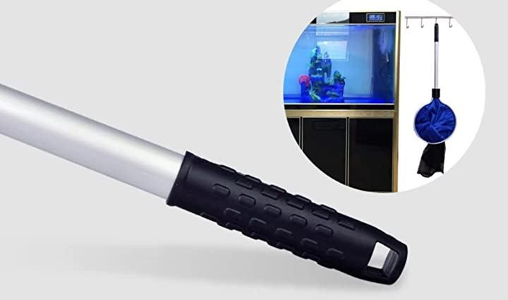 EarthSmall 吹き流し網 マルチネット 水切り付 錦鯉 アロワナ フィッシュネット 大型魚 中型魚 水族館 半透明 ランディングネット  キャッチソフトメッシュバスケット キャッチリリース 屋外漁網 生簀 生け簀 池( 青黒, 40cm)