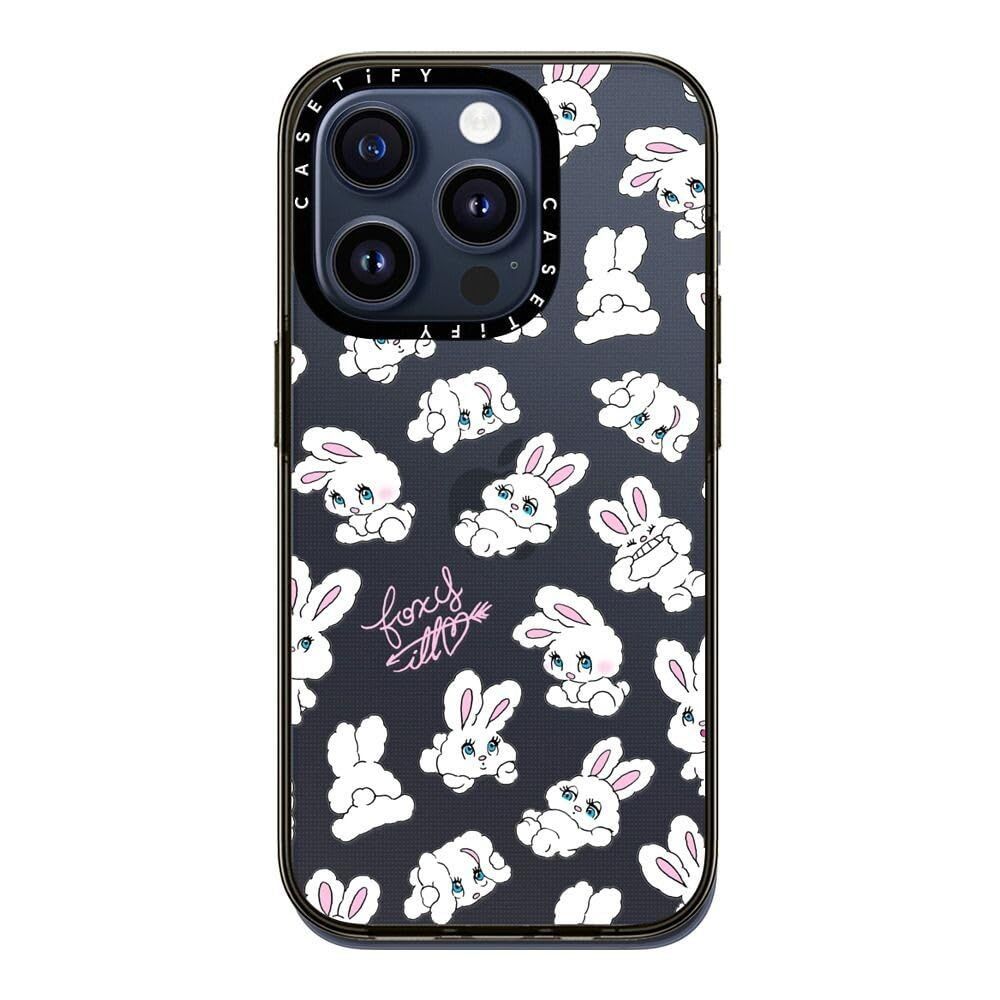 セール CASETiFY コンパクト iPhone 15 Pro ケース MIL規格準拠 2x MIL-STD-810G | 1.2mからの落下テストをクリア - Bunnies - クリア ブラック