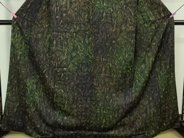 平和屋着物□極上 小紋 お召地 墨流し文様 暈し染め まるやま扱い 反端  