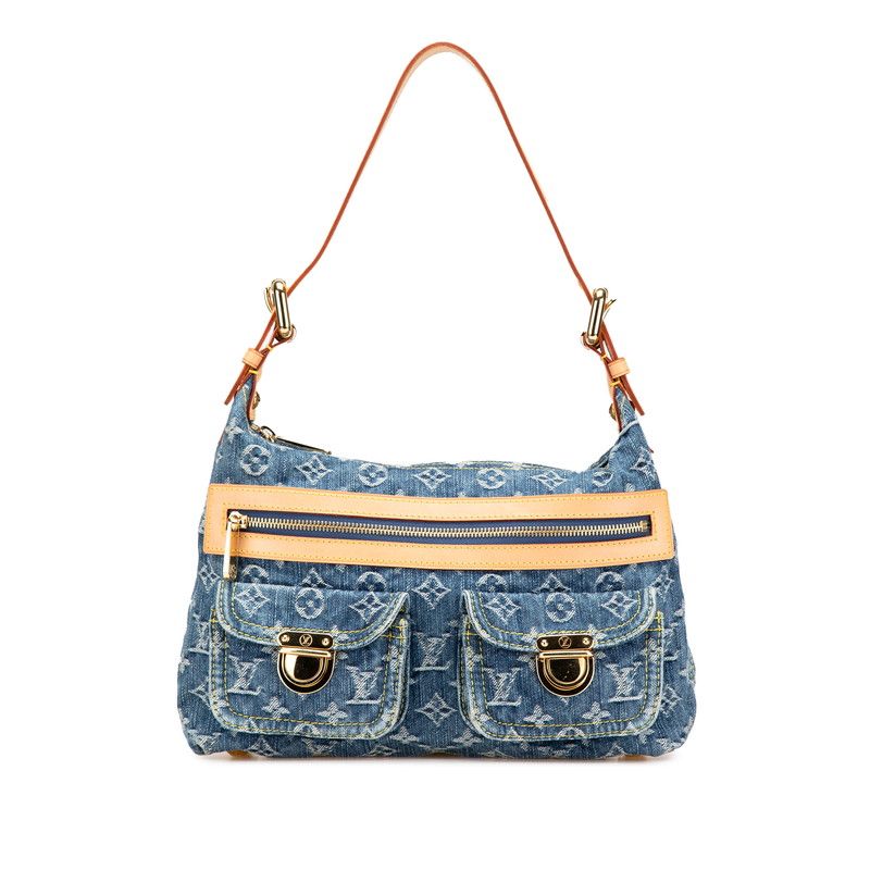 ルイ ヴィトン モノグラム デニム バギーPM M95049 ブルー デニム レザー レディース LOUIS VUITTON 222-12011