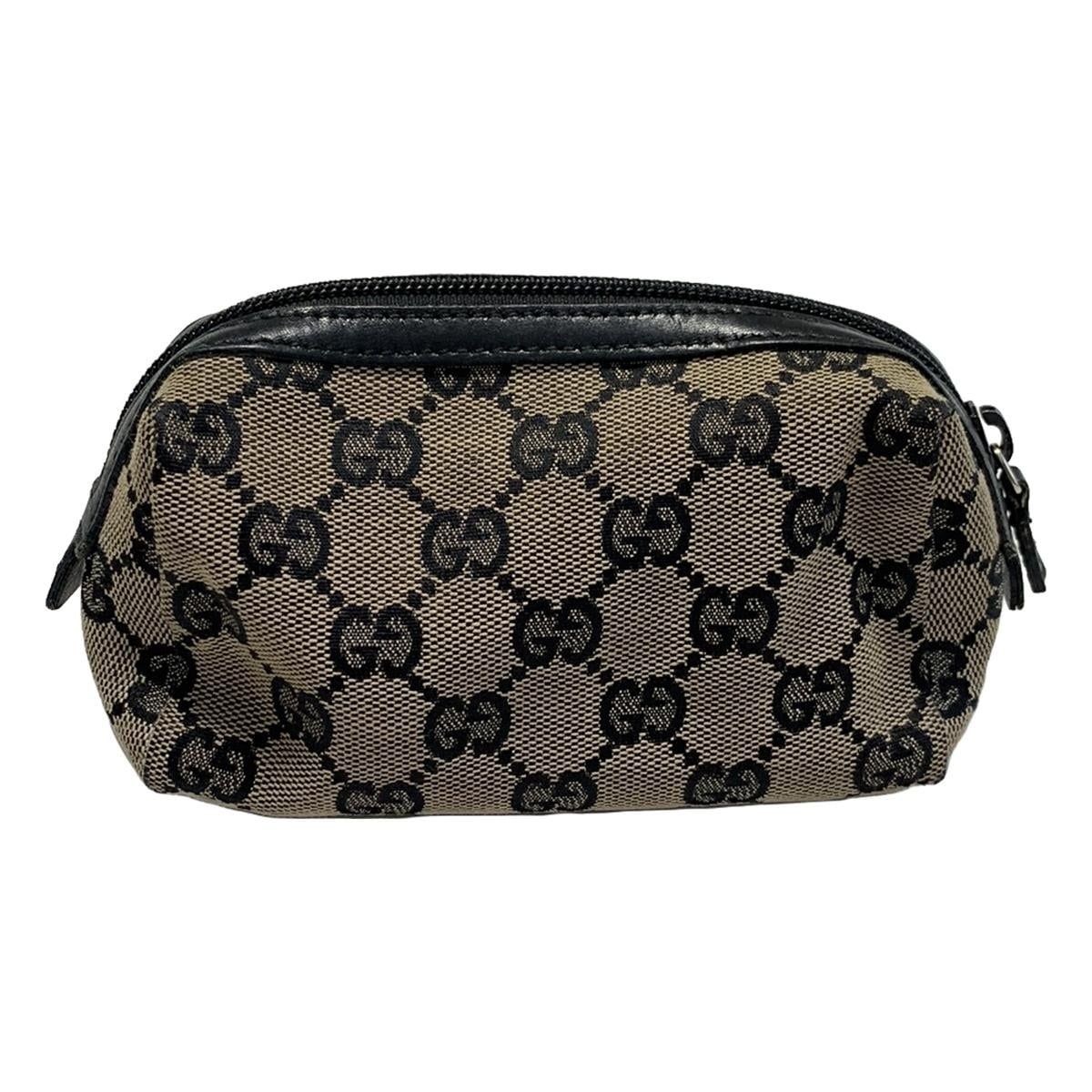 楽天市場】【未使用品】【バッグ】GUCCI グッチ GGキャンバス レザー ポーチ 化粧ポーチ コスメポーチ 黒 ブラック 29596 【中古】【k】  : Blumin 楽天市場店