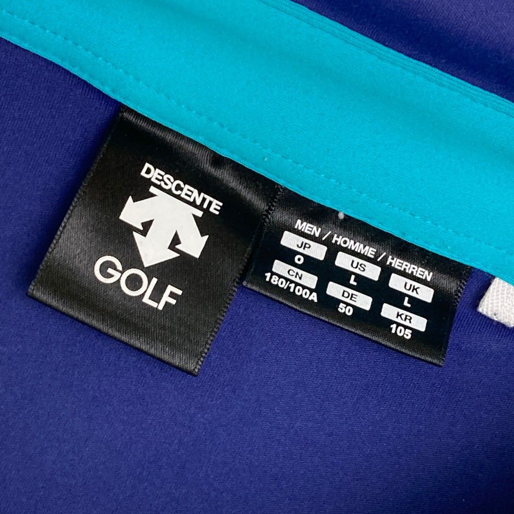 デサントゴルフ 長袖 ポロシャツ ウェア ブルー Lサイズ デサント