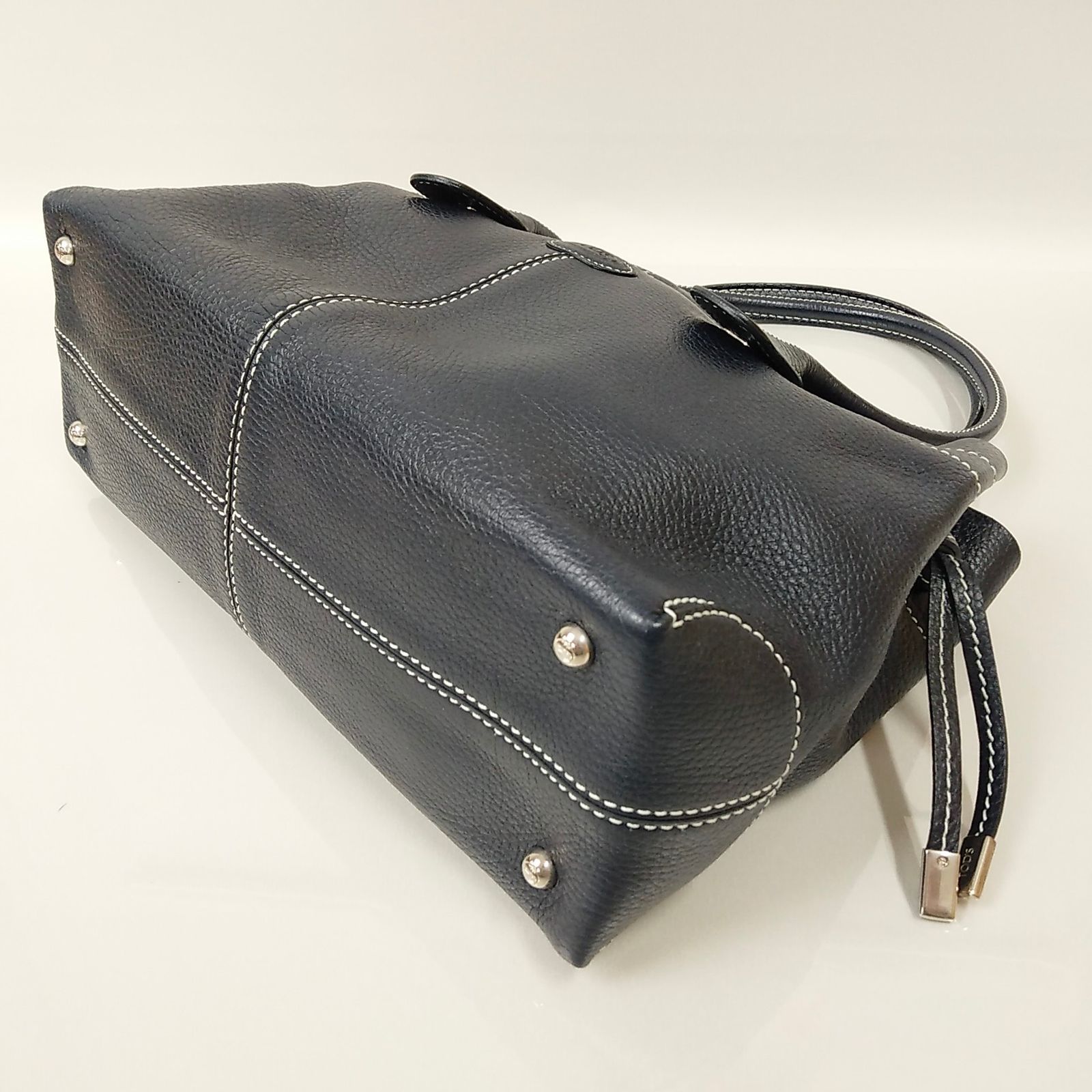 2502-148｜美品｜トッズ トートバッグ レザー ネイビー - メルカリ 