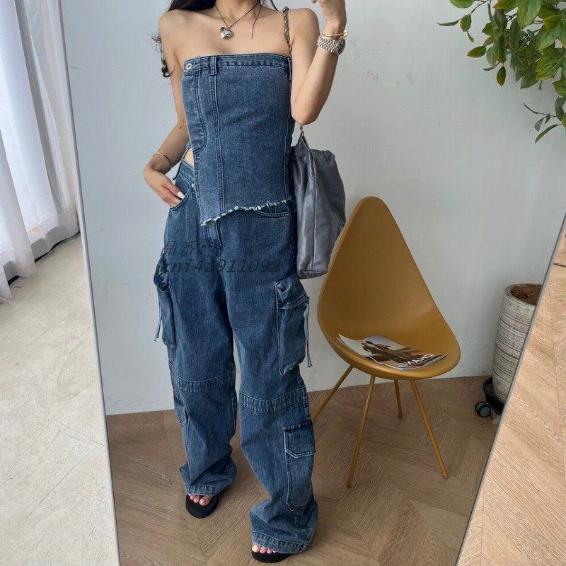 カーゴデニムパンツ韓国ファッ kni4a911092