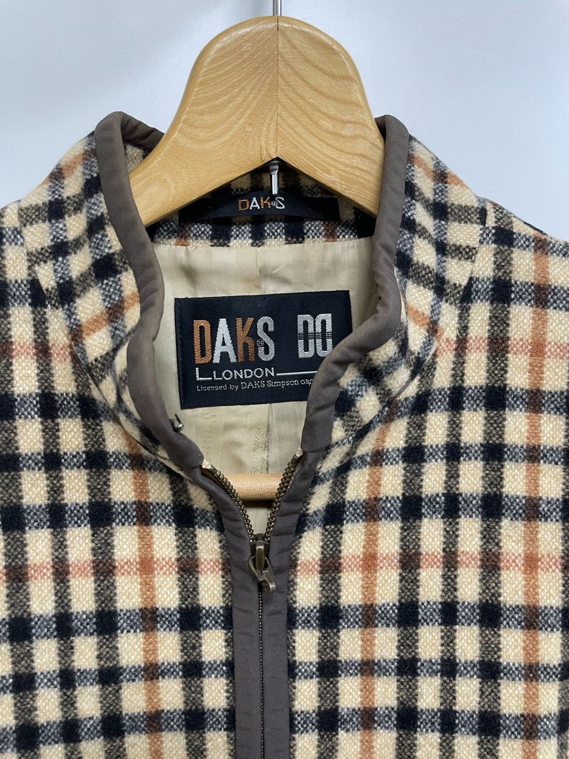 【新品】DAKS メンズ　ジャケット　チェック　ウール　AB6 DAKS ジップアップジャケット チェック 13ABR M - メルカリ
