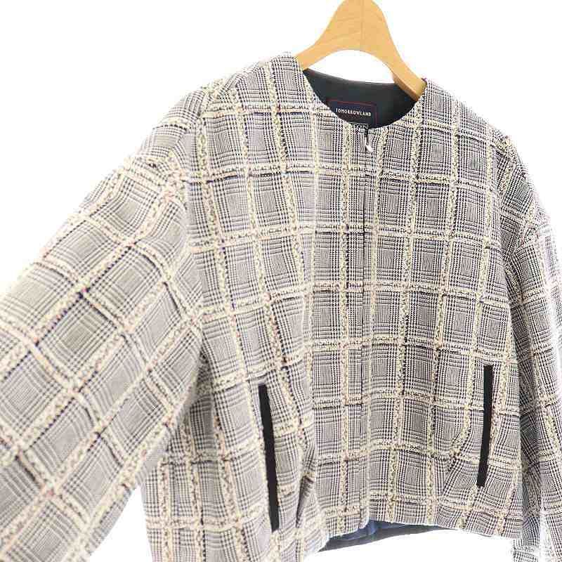 新品同様✨トゥモローランド コレクション　23AW グレンチェック ジレ 36 定価4.7万◇TOMORROWLAND◇テーラードジャケットグレンチェック柄46