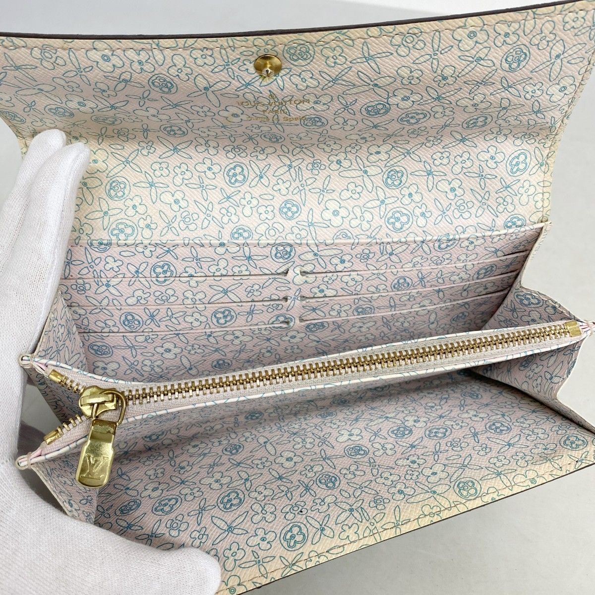 5ma0640】ルイヴィトン 長財布 モノグラム・フルリ ポルトフォイユサラ  