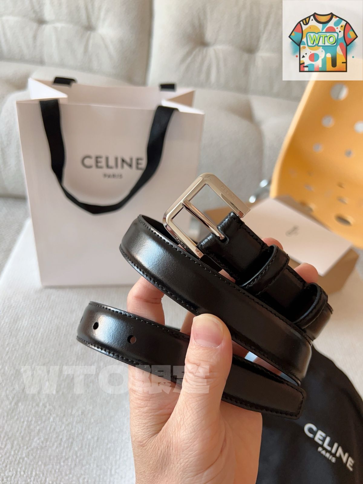【国内発送】CELINEレザーエレガント チャーム ベルト CELINE】エレガント チャーム ベルト / トリヨンレザー (CELINE