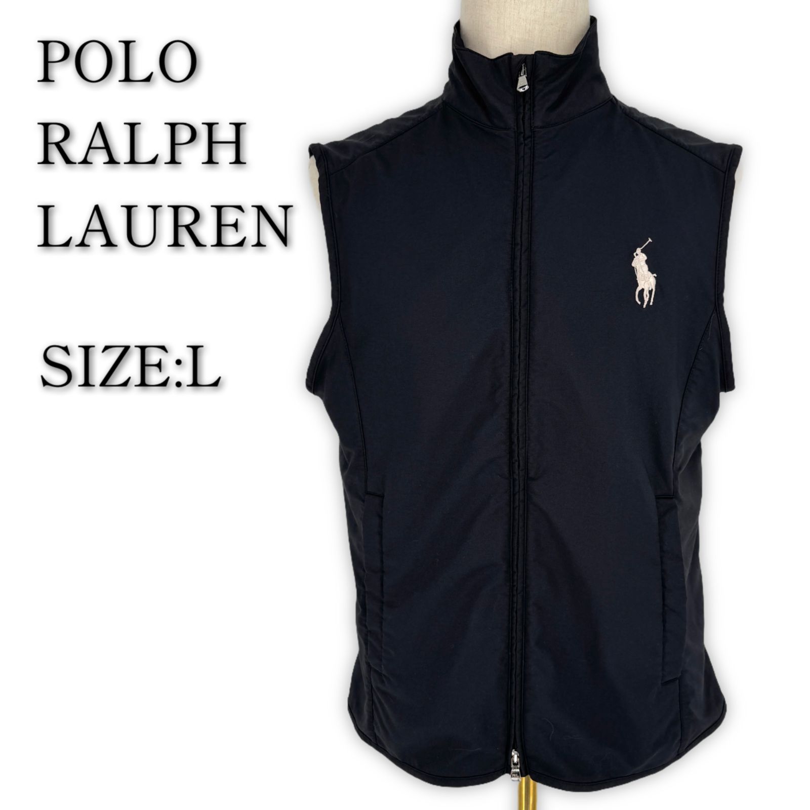 POLO GOLF RALPH LAUREN ジップアップ ベスト L ノースリーブ 