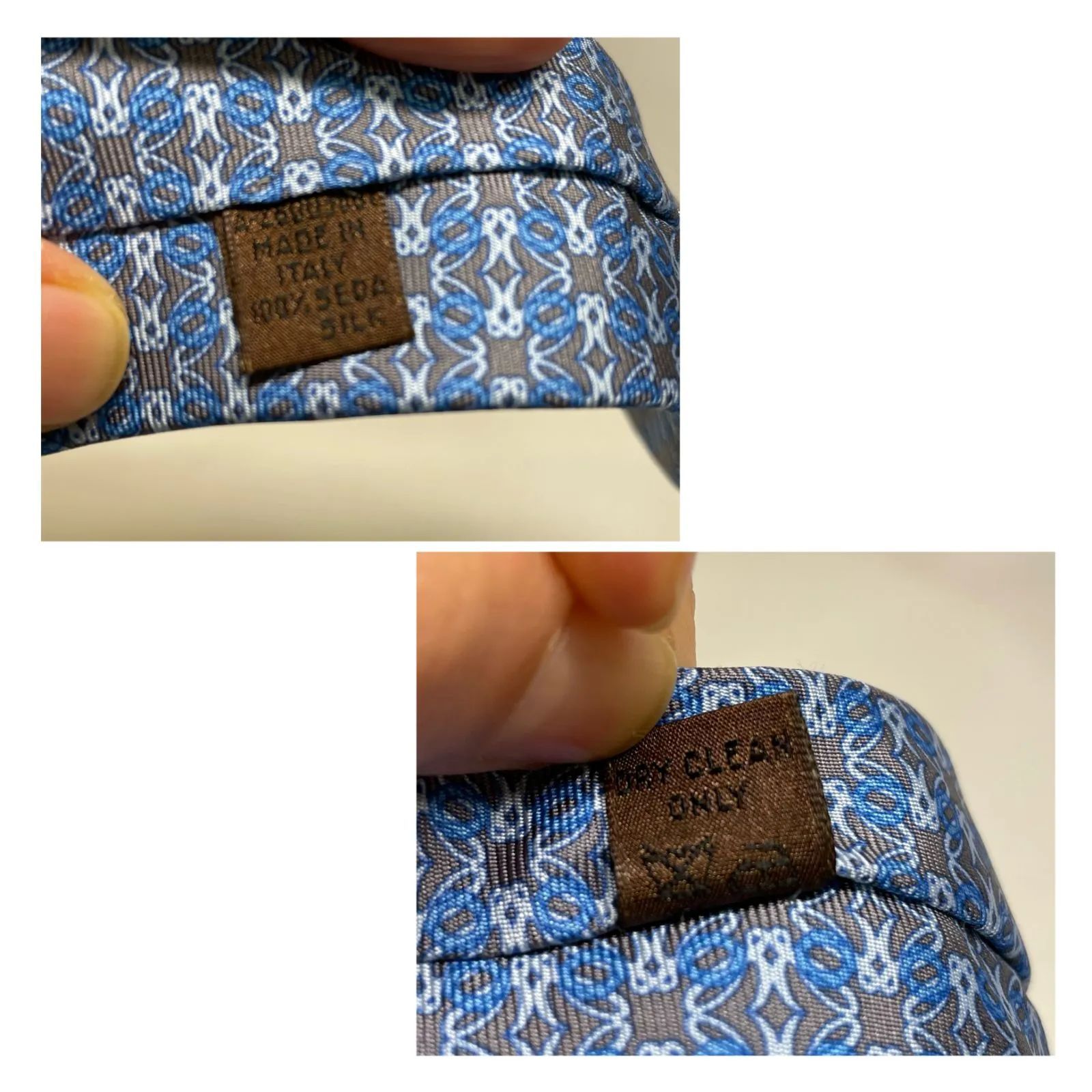 極美品✨LOEWE ロエベ ネクタイ アナグラム 水色 ブルー グレー