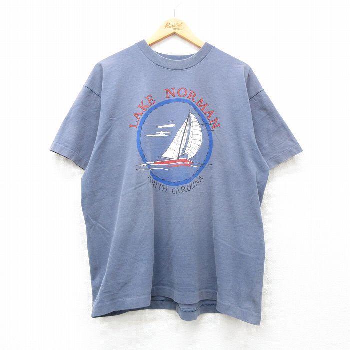 XL/古着 フルーツオブザルーム 半袖 ビンテージ Tシャツ メンズ 00s ヨット ノーマン湖 ノースカロライナ 大きいサイズ コットン クルーネ