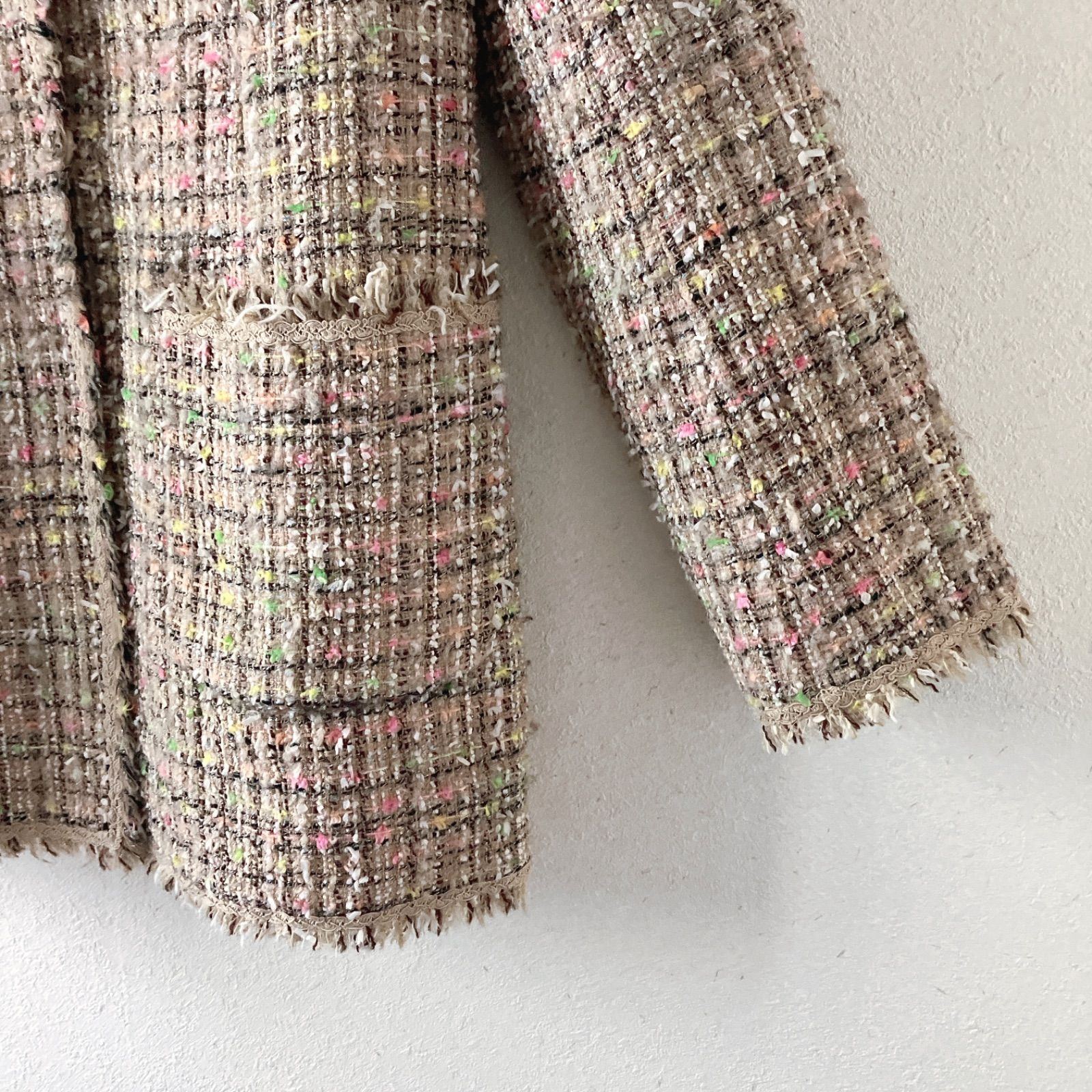 EPOCA エポカ ツイード ノーカラー ジャケット コート 40 M相当