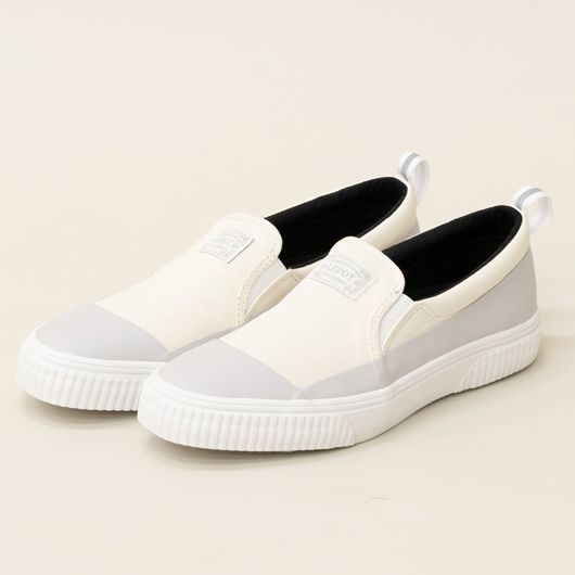 スラック レポット 26.5cm ホワイト×グレイ スニーカー スリッポン SL2408-161 ユニセックス おしゃれ SLACK LEPOT FOOTWEAR