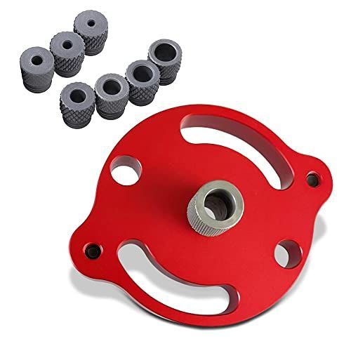 赤 YFFSFDC ドリルガイド ドリルスタンド ドリルガイドキット ダボ穴ガイド ダボ穴治具 だぼあな治具 木工工具 垂直 穴あけ ドリル位置決めガイド 2/3/4/5/6/8/10mmスリーブ付き 赤