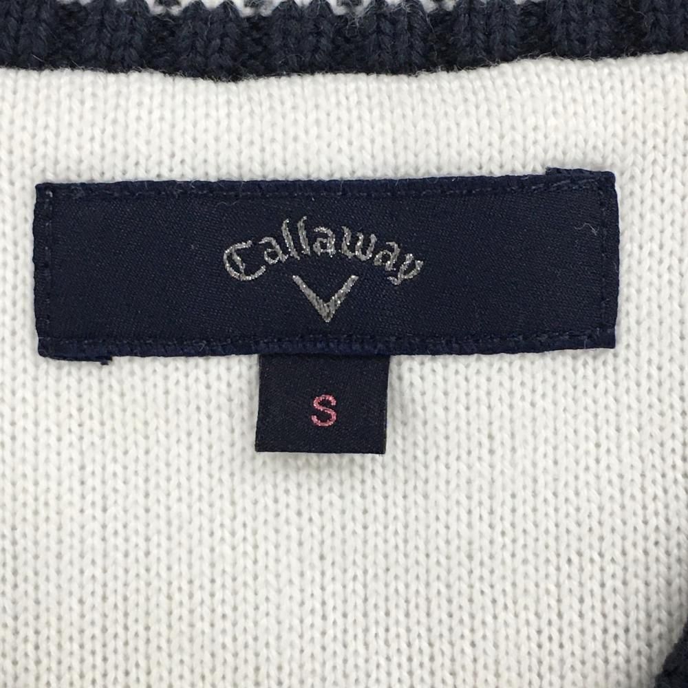 callaway ニットベスト　ネイビー　美品 超美品】キャロウェイ ニットベスト ネイビー×白 ドット柄