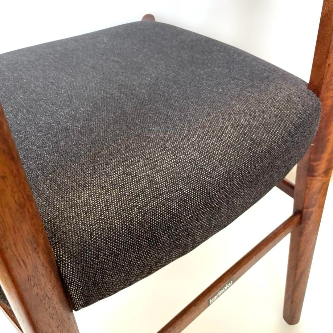 カリモク 食堂椅子ダイニングチェア ウォールナット無垢 座面布張りファブリック カリモク 食堂椅子ダイニングチェア ウォールナット無垢 座面布張り