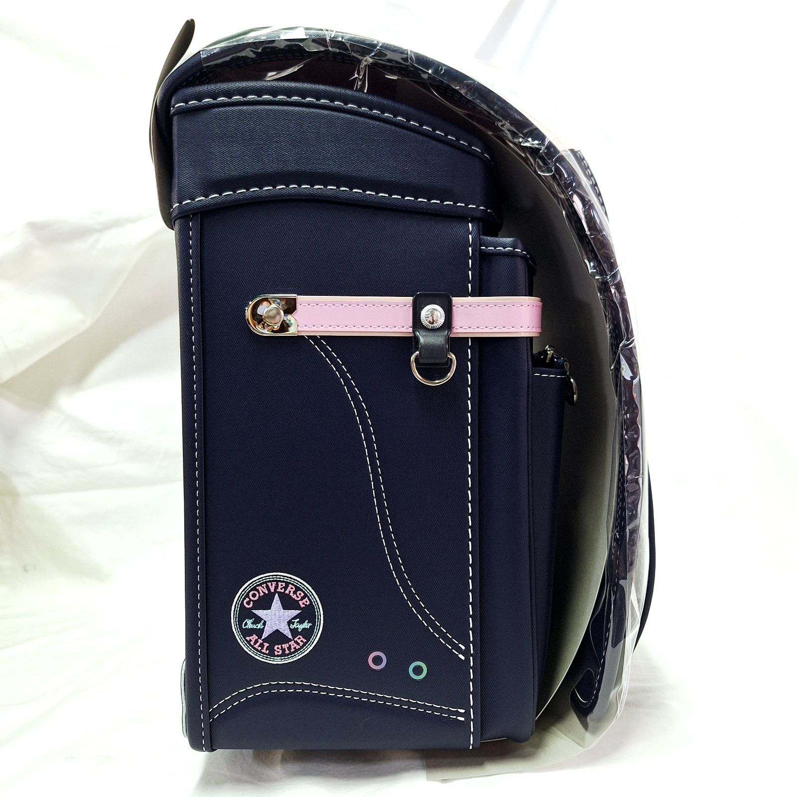 シンプルな生活 箱あり CONVERSE デニム ランドセル ネイビー×ピンク コンバース