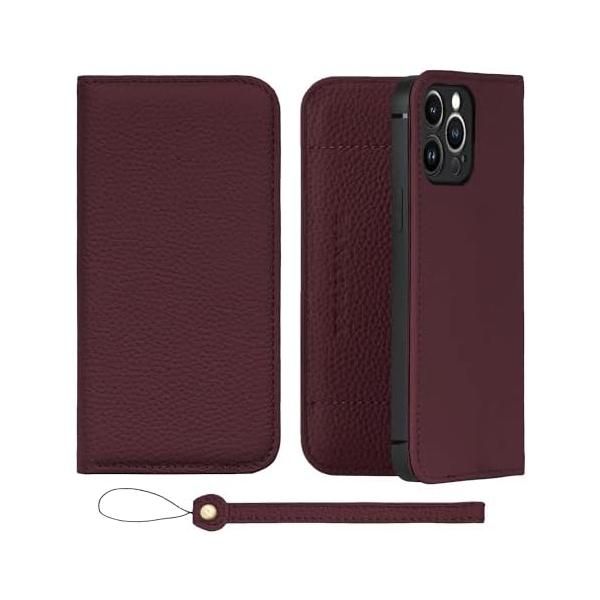 [HANATORA] iPhone13mini ケース 手帳型 本革 シュリンクカーフレザー スマホケース ベルトあり マグネットなし トープ HANATORA iPhone13mini ケース 手帳型 本革 スマホケース スマホ