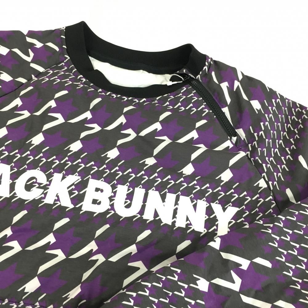 新品】ジャックバニー 中綿ブルゾン パープル×黒 千鳥格子 売れ筋 肩