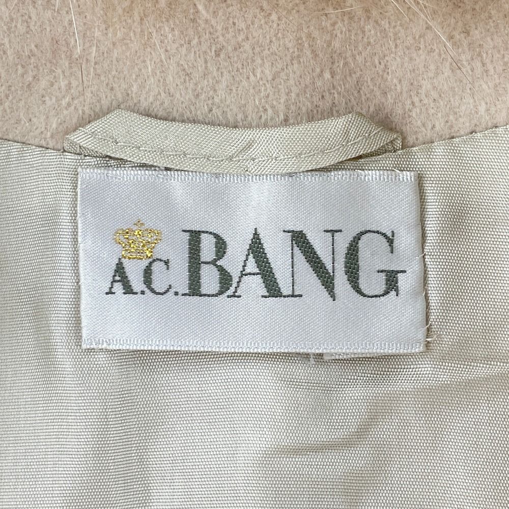 A.C.BANG エーシーバング ベージュ ウールカシミヤアンゴラ ファー付き ...