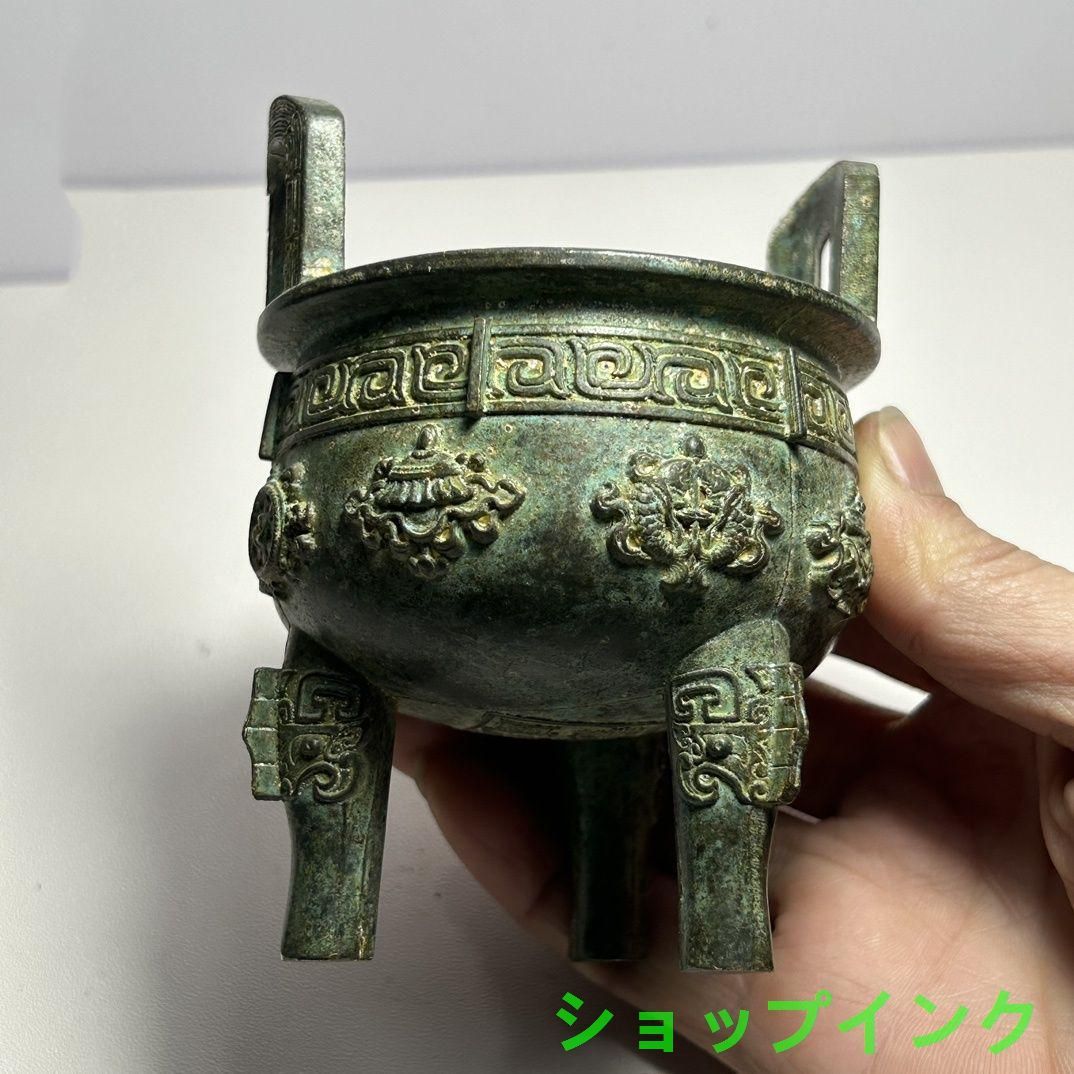 铜器 三脚鼎炉 供養用香炉 線香座 装飾品 工芸品 美術品 置物 銅器 香炉 三足鼎 焼香炉 線香炉 装飾品 現代工芸品 置物 銅