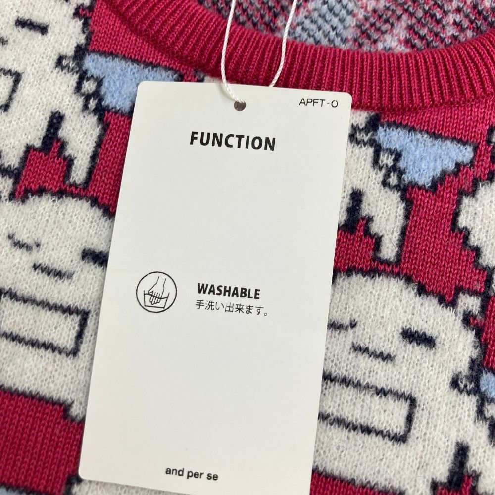 サイズ：L AND PER SE アンパスィ 本物 ニット セーター 総柄 ピンク系