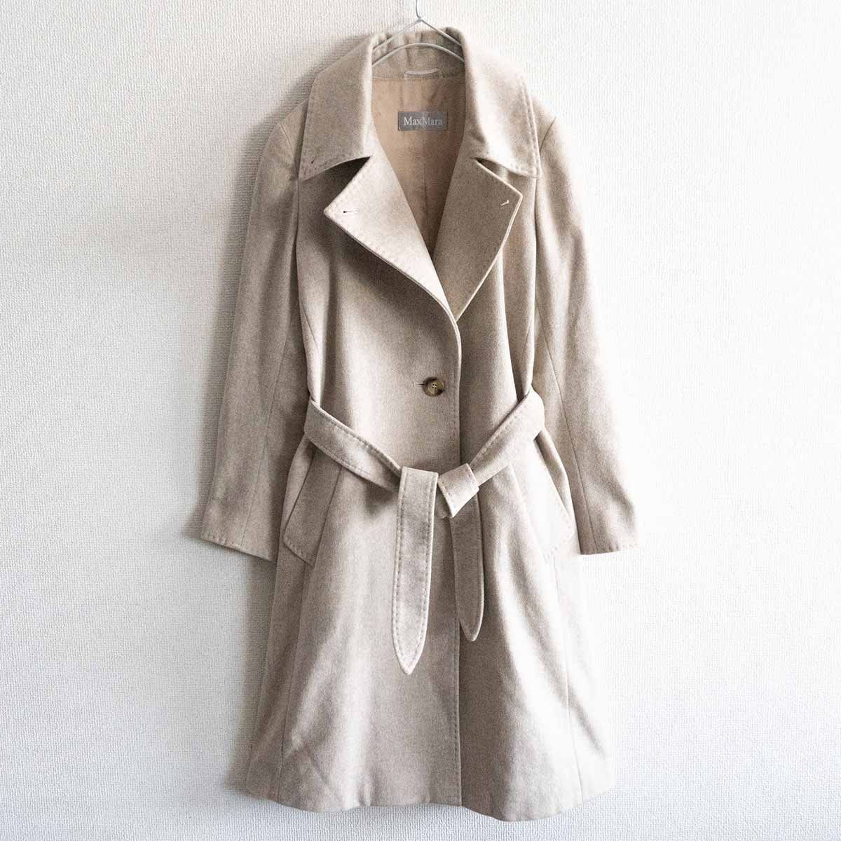 最高級】 MAX MARA【ピュアカシミヤ ベルテッド コート】40 マックス