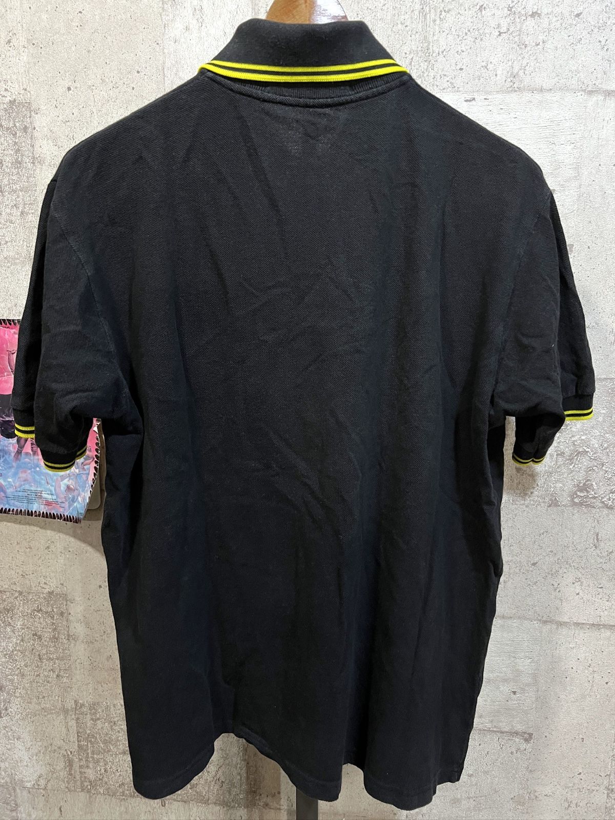 FredPerry フレッドペリー　42 ポロ　ブラック　イングランド 英国製 フレッドペリー M12 ライン ポロシャツ 42 黒黄 FRED