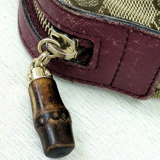 GUCCI グッチ GG柄 ポーチ キャンバス パープル ブラウン