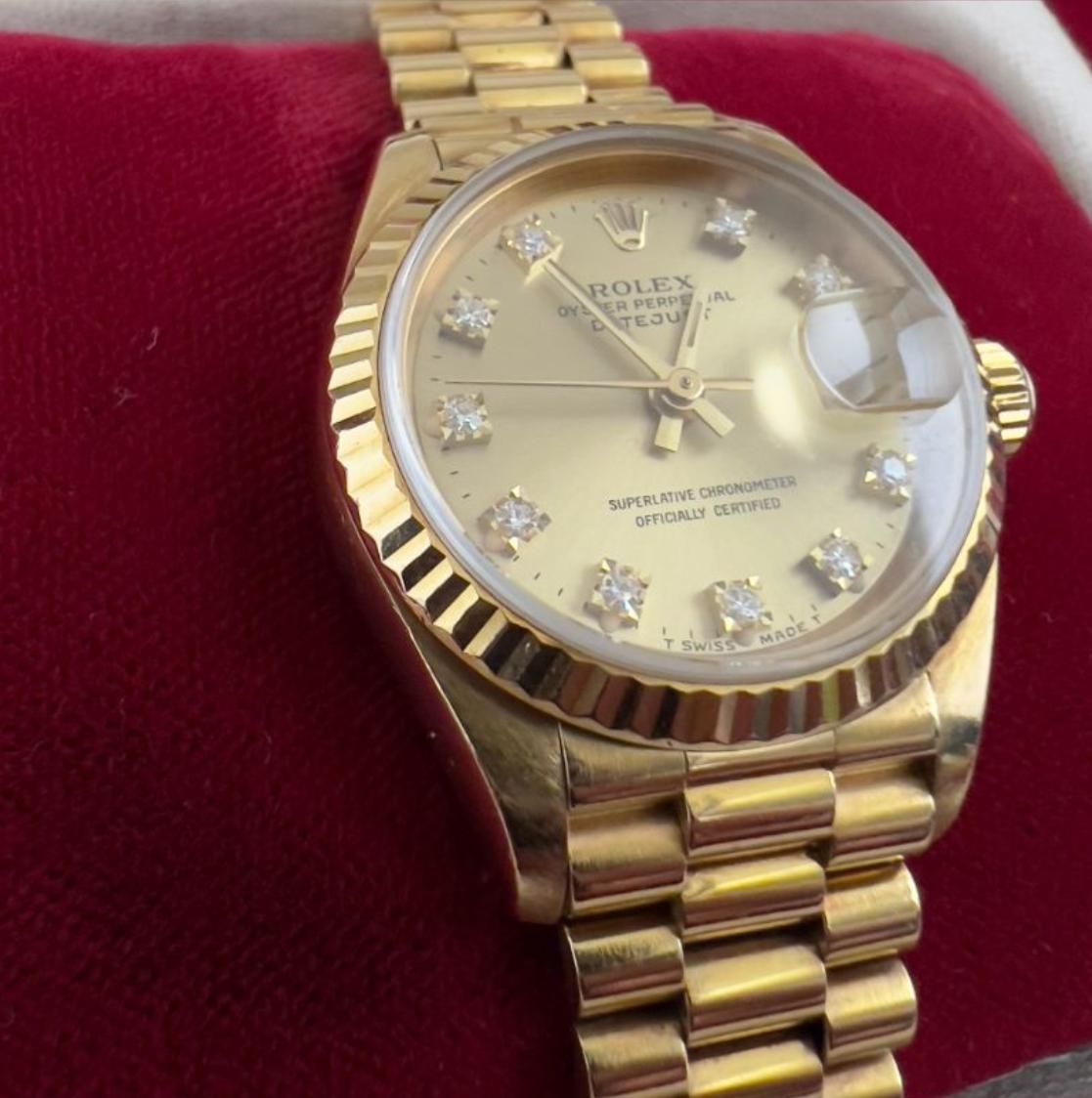 ROLEX ロレックス デイトジャスト K18YG AU750 10Pダイヤ 腕時計