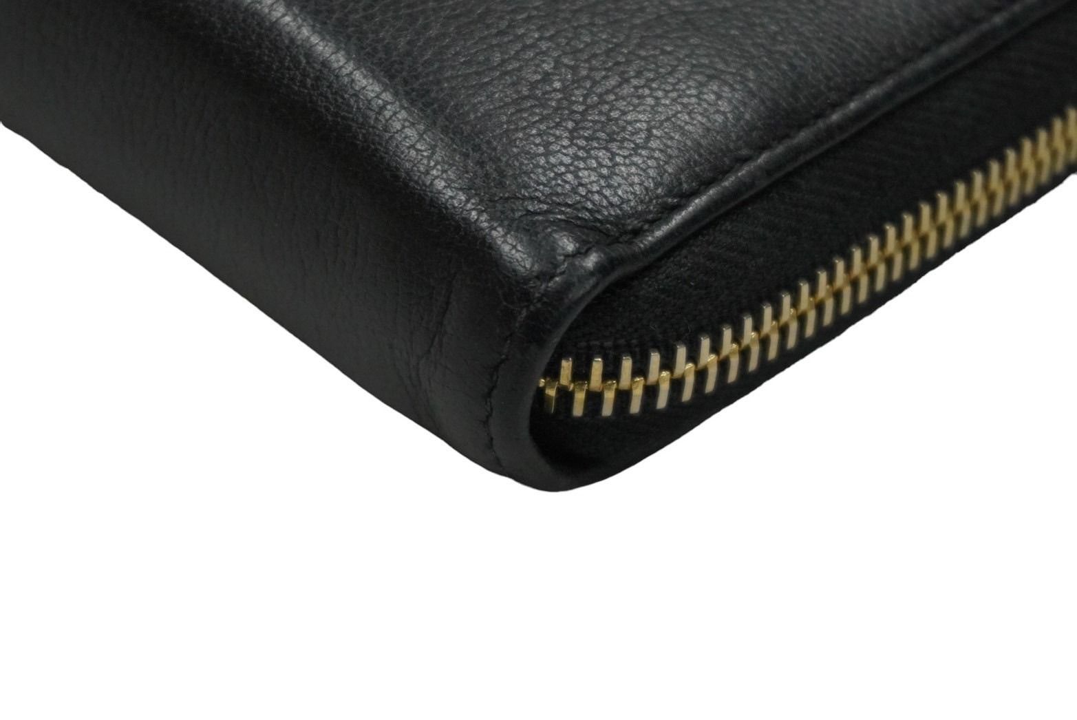 YVES SAINT LAURENT イヴ サンローラン 長財布 ラウンドファスナー YSLロゴ 352904 レザー ブラック 美品 中古 61569 YVES SAINT LAURENT イヴ サンローラン 長財布 ラウンドファスナー YSL