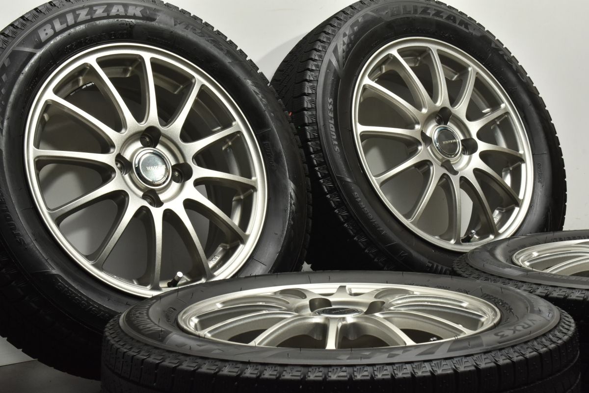 バリ溝 エコフォルム 15in 5.5J 45 PCD100 ブリヂストン ブリザック VRX3 175 65R15 フィールダー アクア フィット スイフト