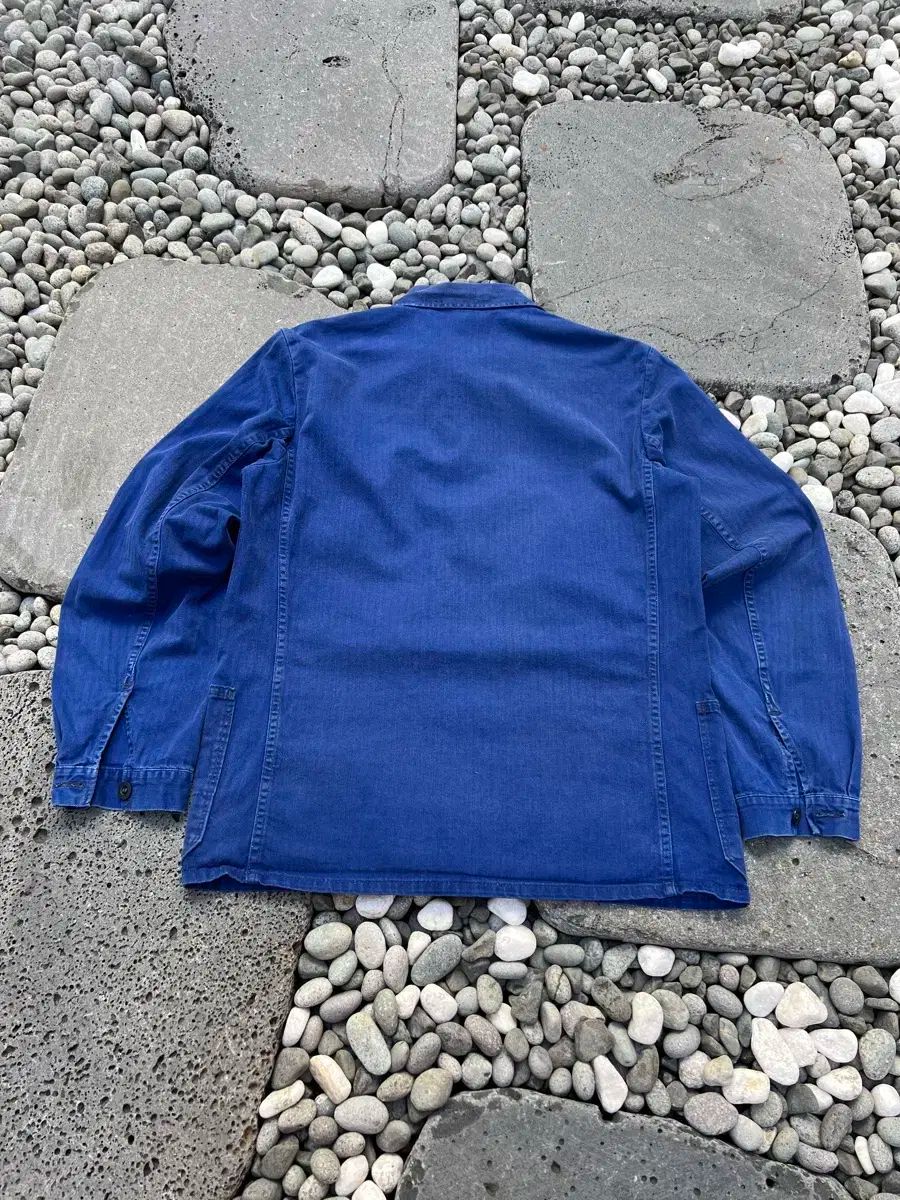 ヘリンボーン カバーオール ワークジャケット フェード ヴィンテージ 50s Valcain French Work Vintage Fade Blue Coverall Jacket
