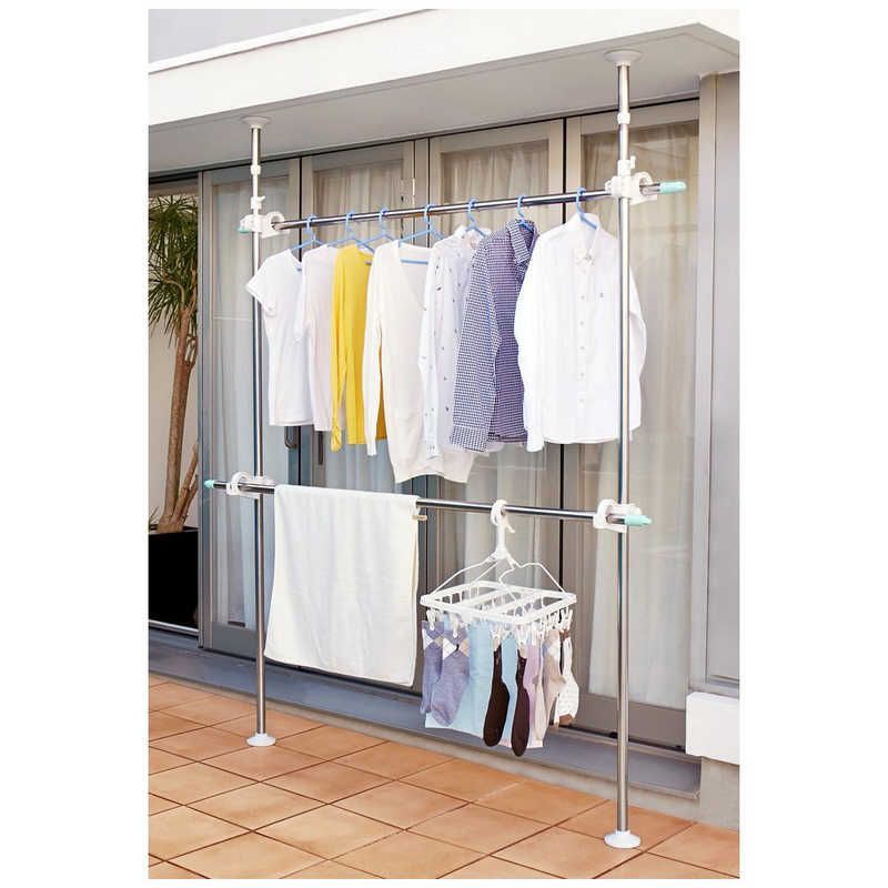 平安伸銅工業 突っ張りベランダ物干し竿受け 2段 ステンレス MC-80