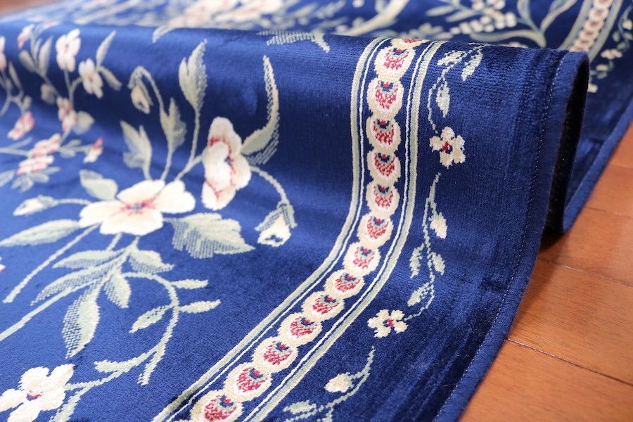 ペルシャ柄絨毯 160×230 新品未使用 ラグ カーペット ネイビー 訳あり