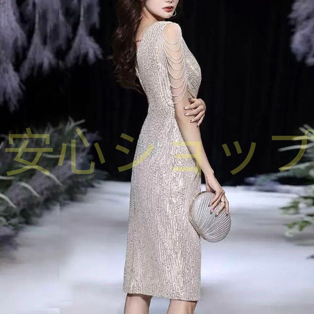 スパンコールの煌びやかな イブニングドレス♩.• スパンコールの煌びやかな イブニングドレス 25年新作 ファッション