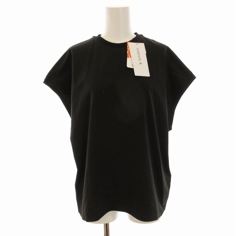 ダンスキン DANSKIN タグ付き ハイゲージ ショートスリーブ Tシャツ カットソー プルオーバー 半袖 L 黒 ブラック /EE